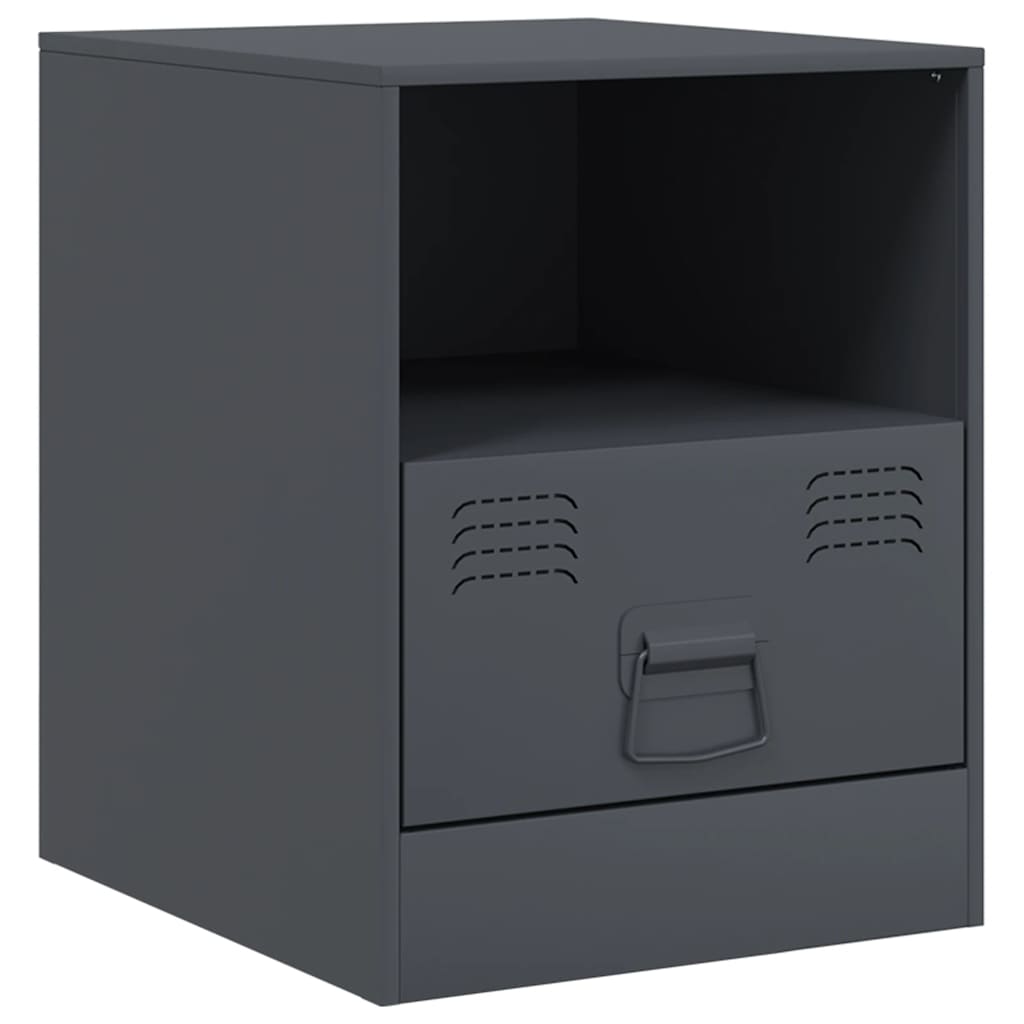 vidaXL Bedside Cabinet | Set of 2 | Anthracite | Cold-rolled steel