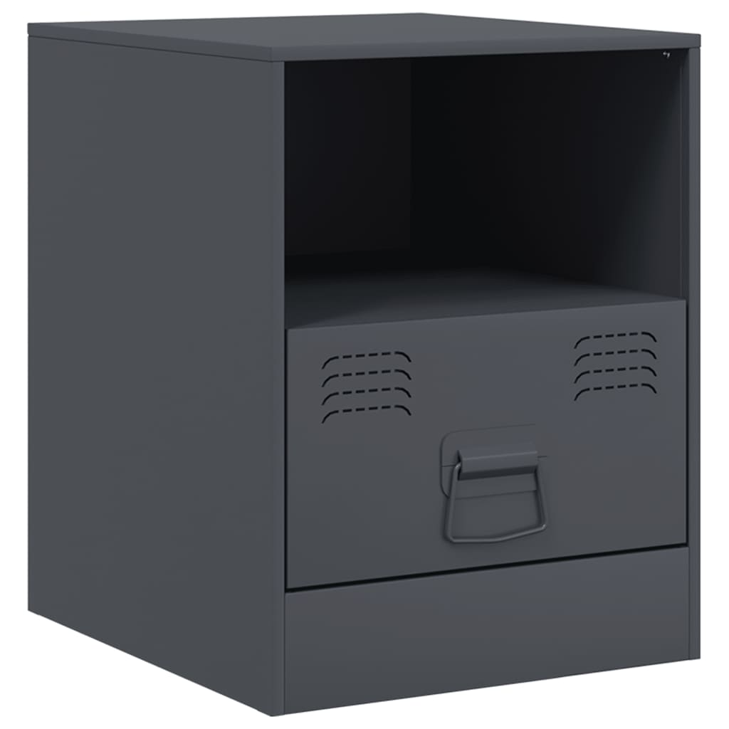 vidaXL Bedside Cabinets 2 pcs Anthracite 34,5x39x44 cm Steel