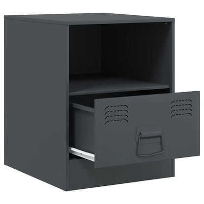 vidaXL Bedside Cabinets 2 pcs Anthracite 34,5x39x44 cm Steel