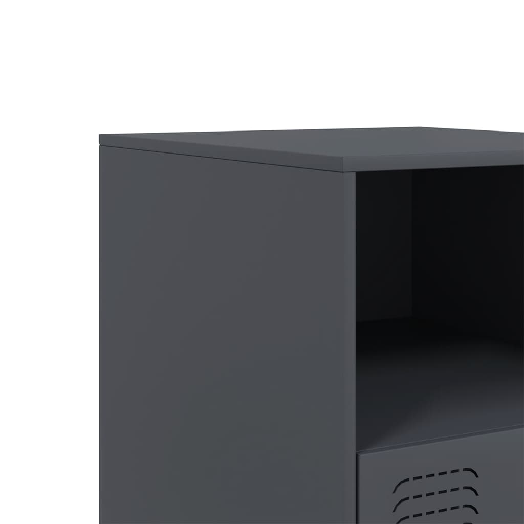 vidaXL Bedside Cabinet | Set of 2 | Anthracite | Cold-rolled steel