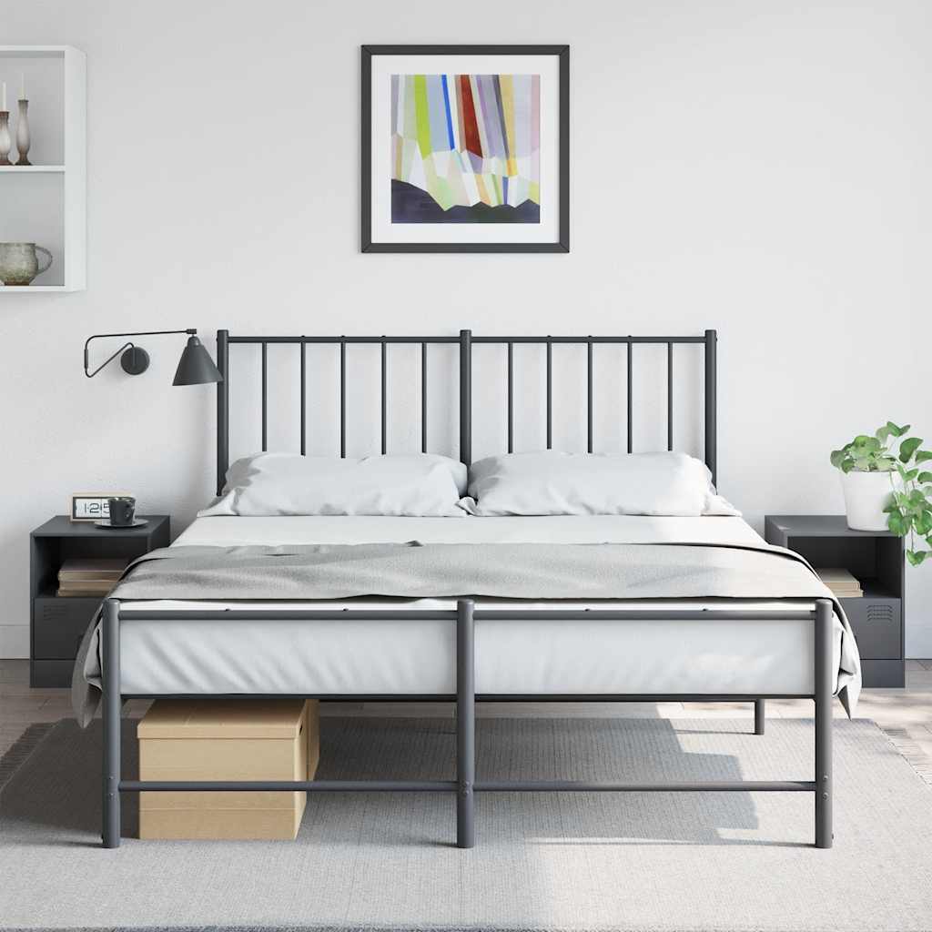 vidaXL Bedside Cabinets 2 pcs Anthracite 34,5x39x44 cm Steel