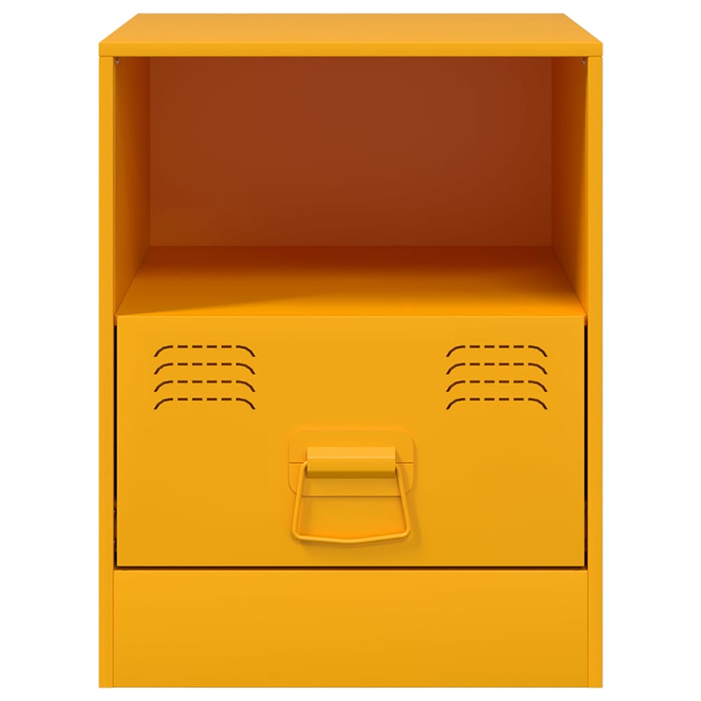 vidaXL Bedside Cabinets 2 pcs Mustard Yellow 34,5x39x44 cm Steel
