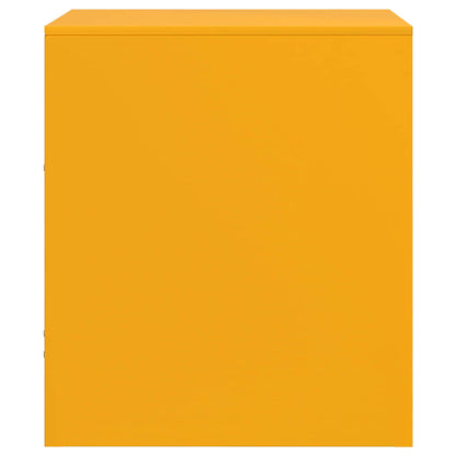 vidaXL Bedside Cabinets 2 pcs Mustard Yellow 34.5x39x44 cm Steel