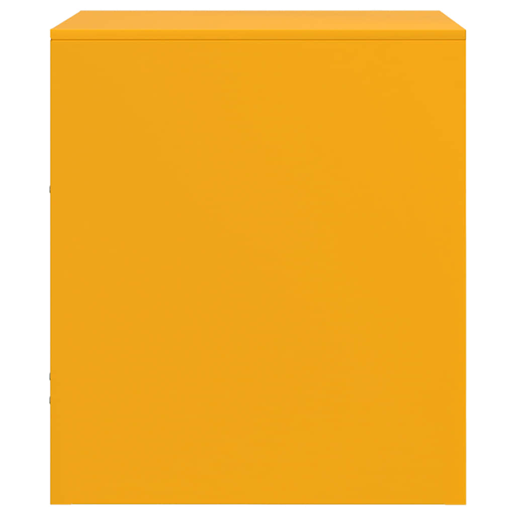 vidaXL Bedside Cabinets 2 pcs Mustard Yellow 34.5x39x44 cm Steel