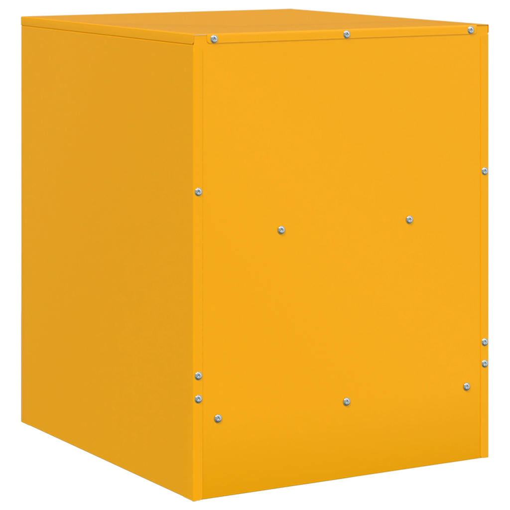 vidaXL Bedside Cabinets 2 pcs Mustard Yellow 34.5x39x44 cm Steel