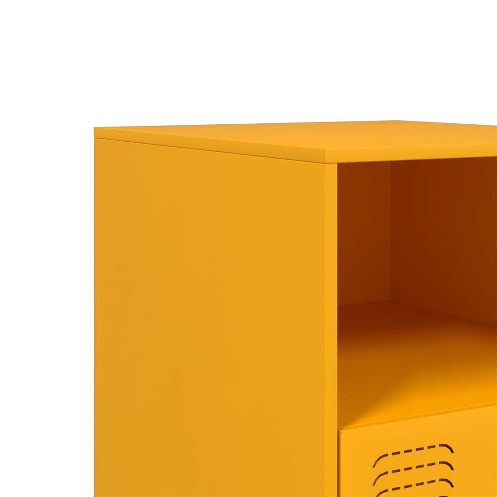 vidaXL Bedside Cabinets 2 pcs Mustard Yellow 34,5x39x44 cm Steel