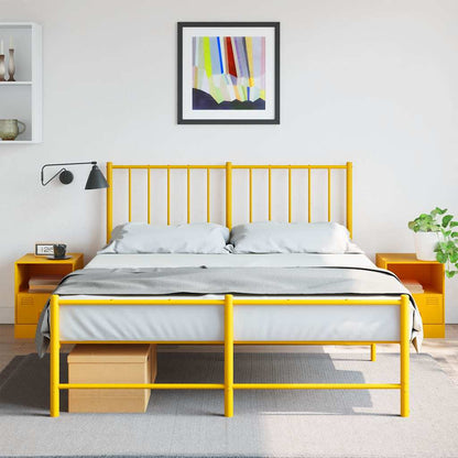 vidaXL Bedside Cabinets 2 pcs Mustard Yellow 34.5x39x44 cm Steel