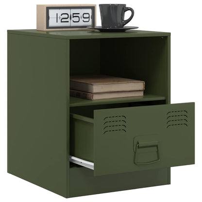 vidaXL Bedside Cabinet | Set of 2 | Olive Green | Cold-rolled steel | Medium