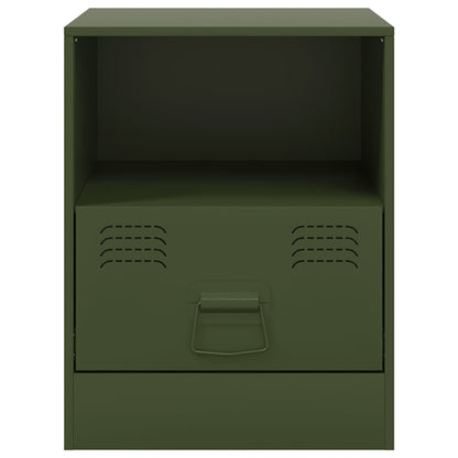 vidaXL Bedside Cabinet | Set of 2 | Olive Green | Cold-rolled steel | Medium