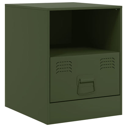 vidaXL Bedside Cabinets 2 pcs Olive Green 34,5x39x44 cm Steel