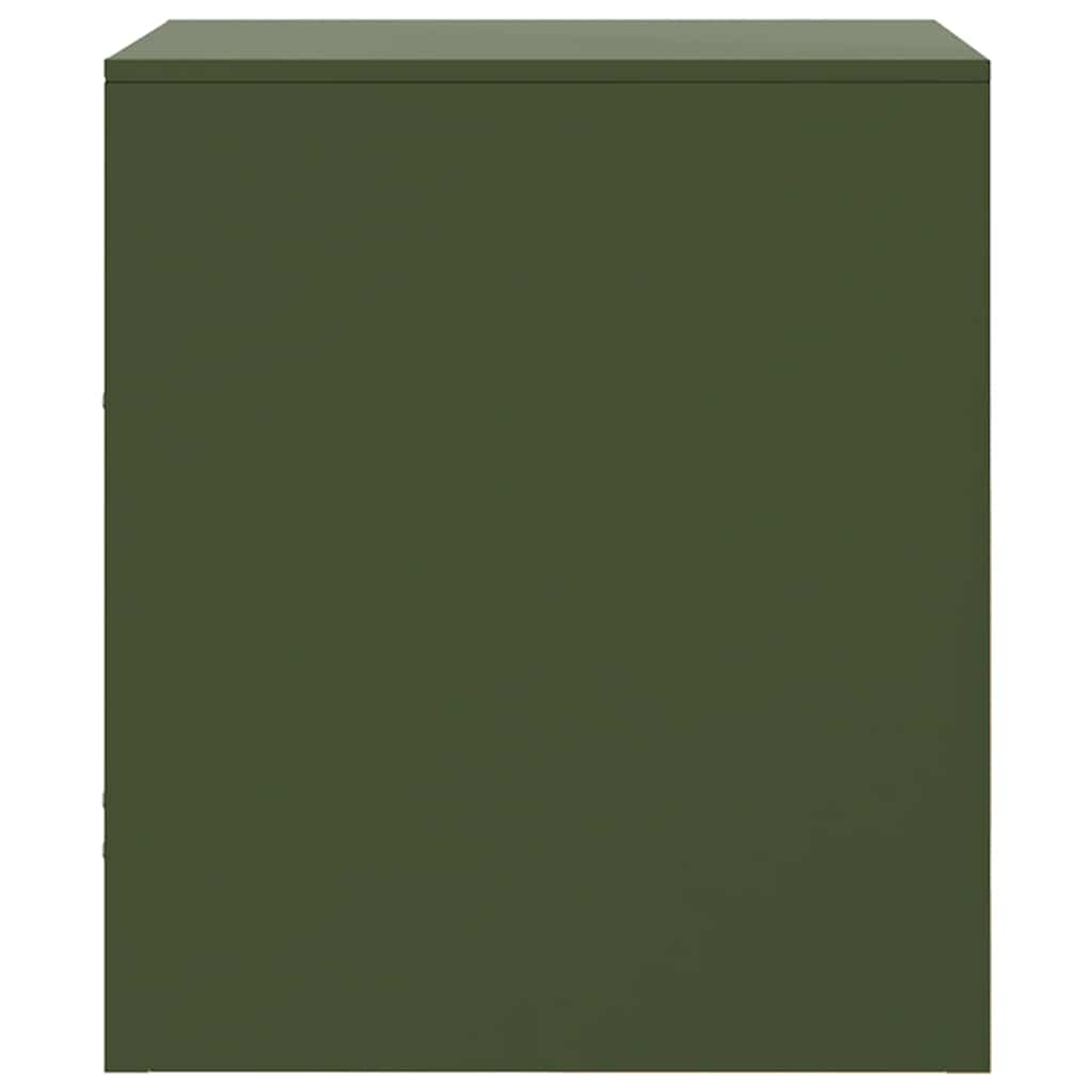 vidaXL Bedside Cabinet | Set of 2 | Olive Green | Cold-rolled steel | Medium