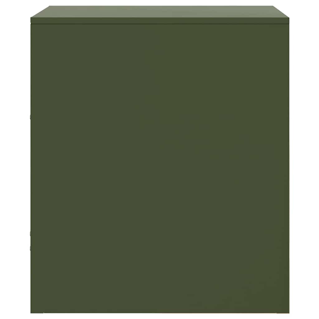vidaXL Bedside Cabinets 2 pcs Olive Green 34,5x39x44 cm Steel