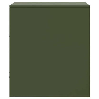 vidaXL Bedside Cabinets 2 pcs Olive Green 34,5x39x44 cm Steel