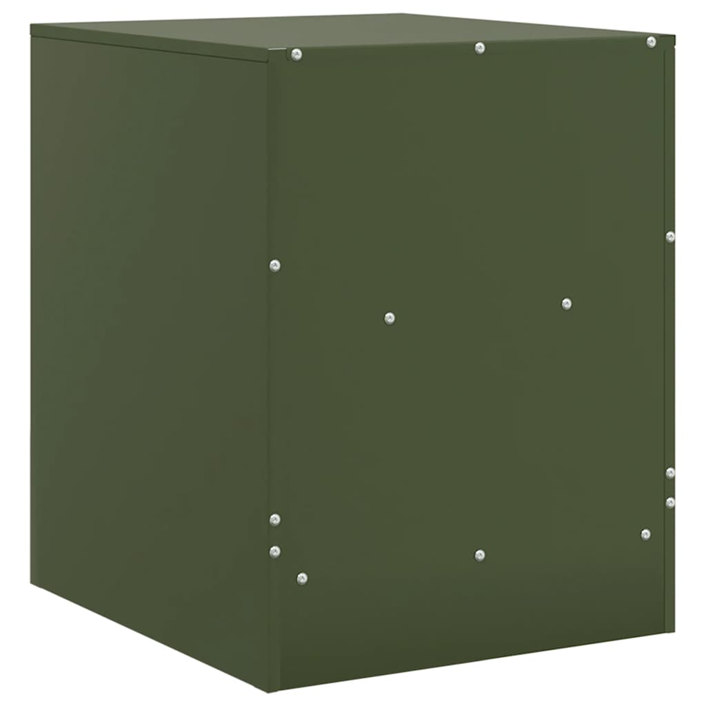 vidaXL Bedside Cabinets 2 pcs Olive Green 34,5x39x44 cm Steel