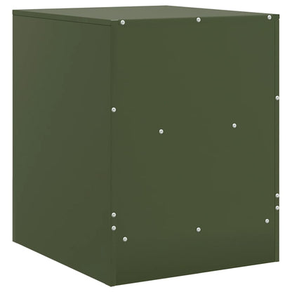 vidaXL Bedside Cabinets 2 pcs Olive Green 34,5x39x44 cm Steel