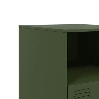 vidaXL Bedside Cabinets 2 pcs Olive Green 34,5x39x44 cm Steel