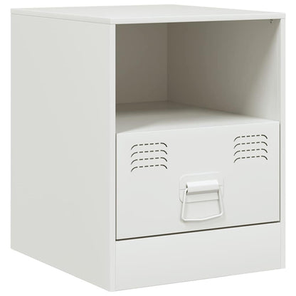 vidaXL Bedside Cabinet White 34,5x39x44 cm Steel