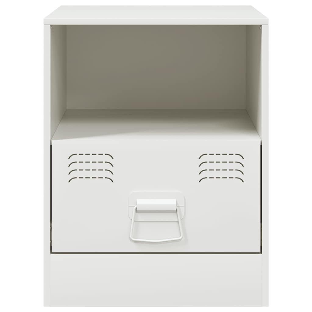 vidaXL Bedside Cabinet White 34,5x39x44 cm Steel