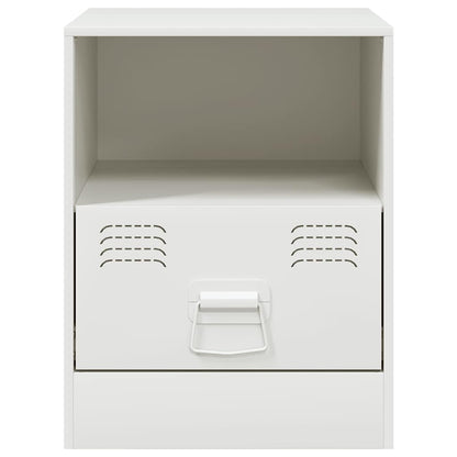 vidaXL Bedside Cabinet White 34,5x39x44 cm Steel