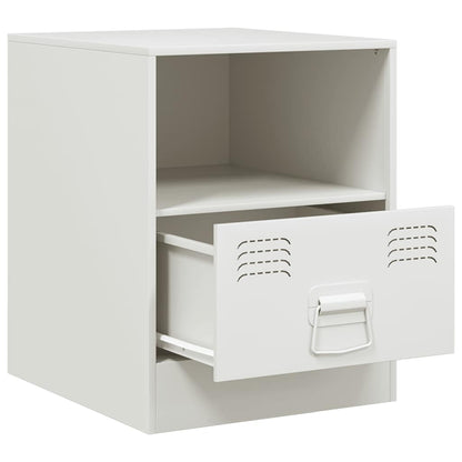 vidaXL Bedside Cabinet White 34,5x39x44 cm Steel