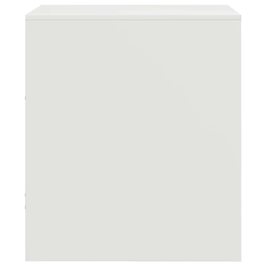 vidaXL Bedside Cabinet White 34.5x39x44 cm Steel