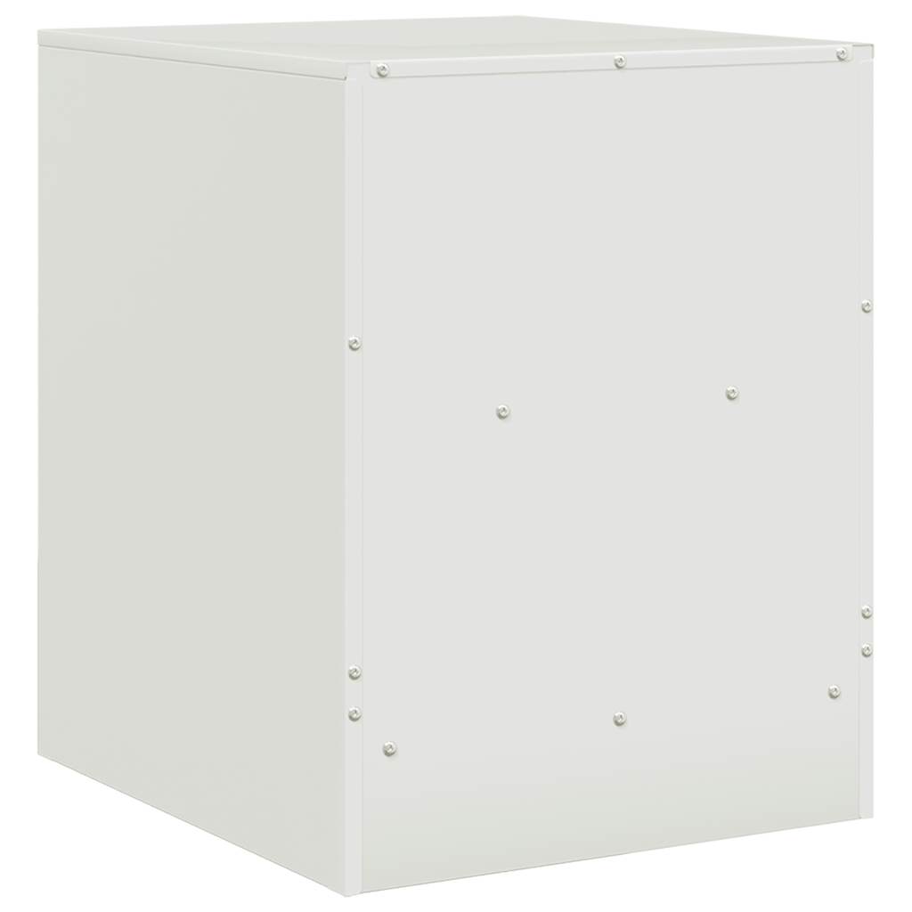 vidaXL Bedside Cabinet White 34,5x39x44 cm Steel