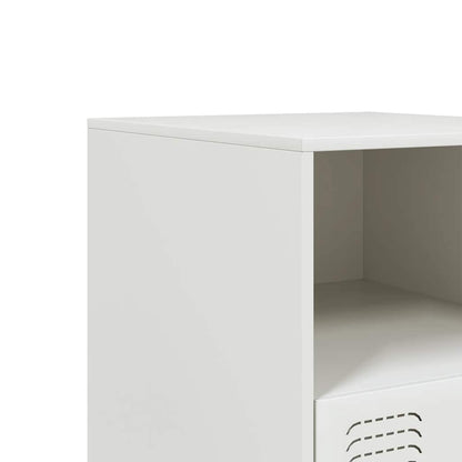 vidaXL Bedside Cabinet White 34,5x39x44 cm Steel