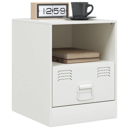 vidaXL Bedside Cabinets 2 pcs White 34,5x39x44 cm Steel