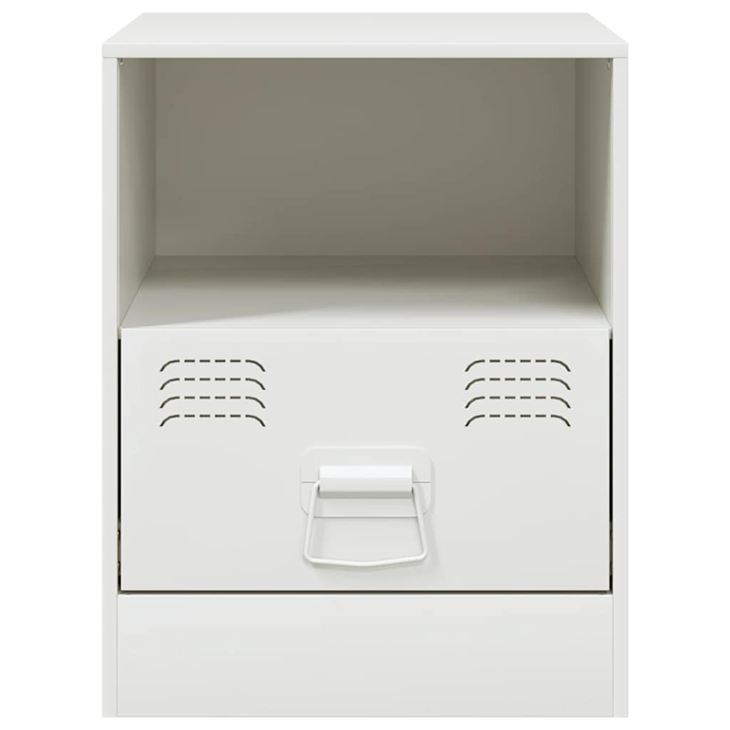 vidaXL Bedside Cabinets 2 pcs White 34,5x39x44 cm Steel