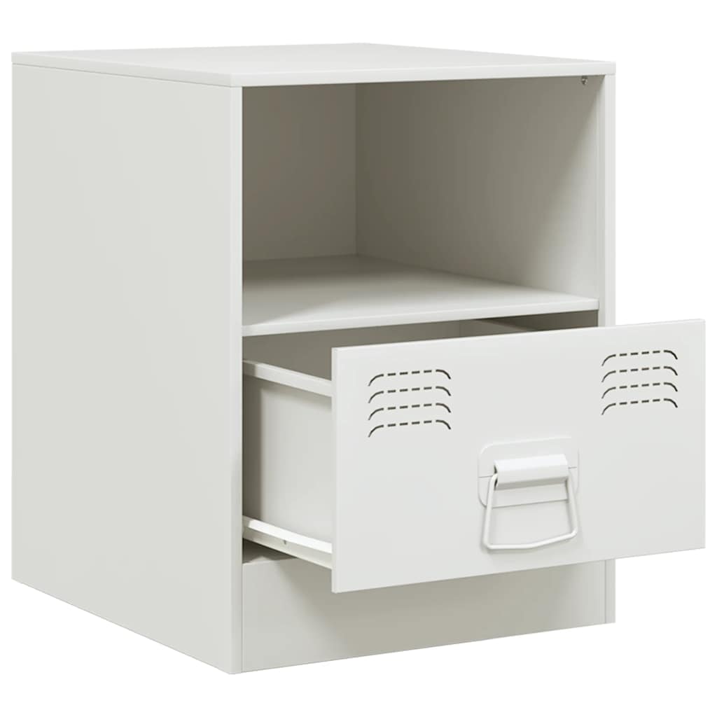 vidaXL Bedside Cabinets 2 pcs White 34,5x39x44 cm Steel