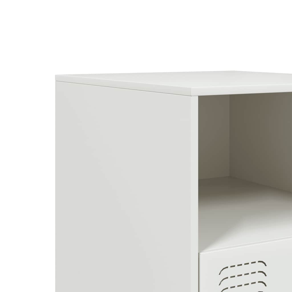 vidaXL Bedside Cabinets 2 pcs White 34,5x39x44 cm Steel