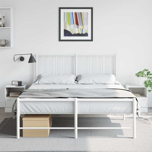 vidaXL Bedside Cabinets 2 pcs White 34,5x39x44 cm Steel