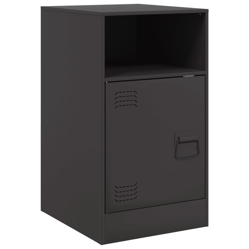 vidaXL Bedside Cabinet Black 34.5x39x62 cm Steel