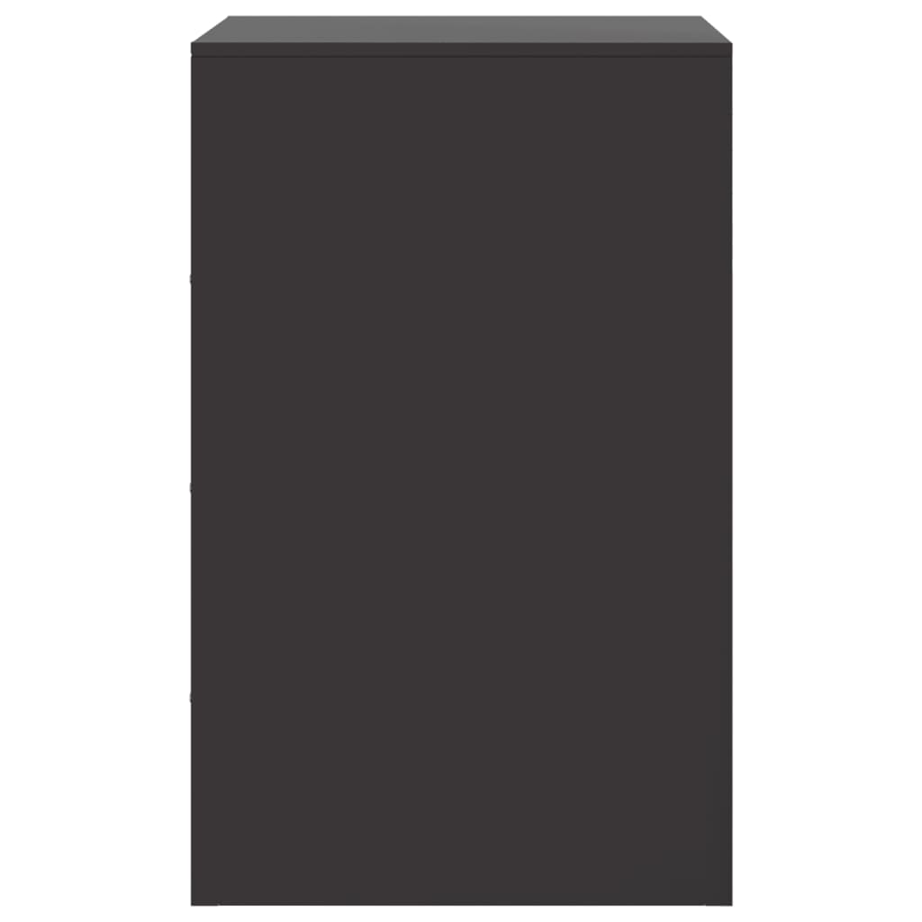vidaXL Bedside Cabinet Black 34.5x39x62 cm Steel