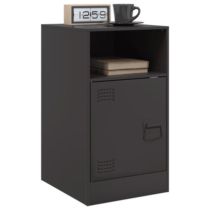 vidaXL Bedside Cabinets 2pcs Black 34.5x39x62 cm Steel