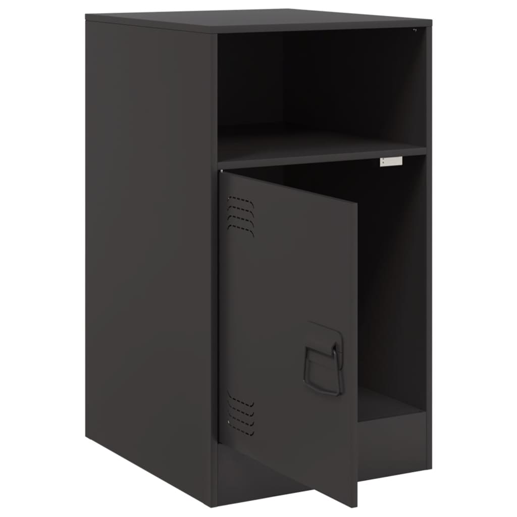 vidaXL Bedside Cabinets 2pcs Black 34.5x39x62 cm Steel