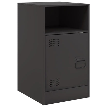 vidaXL Bedside Cabinets 2pcs Black 34.5x39x62 cm Steel