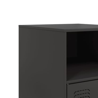 vidaXL Bedside Cabinets 2pcs Black 34.5x39x62 cm Steel