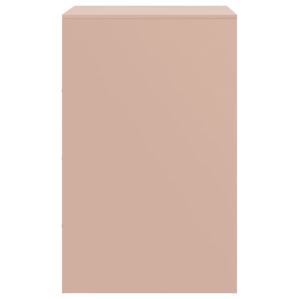 vidaXL Bedside Cabinets 2pcs Pink 34.5x39x62 cm Steel