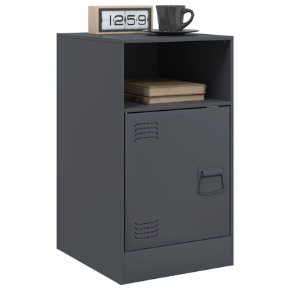 vidaXL Bedside Cabinets 2pcs Anthracite 34.5x39x62 cm Steel