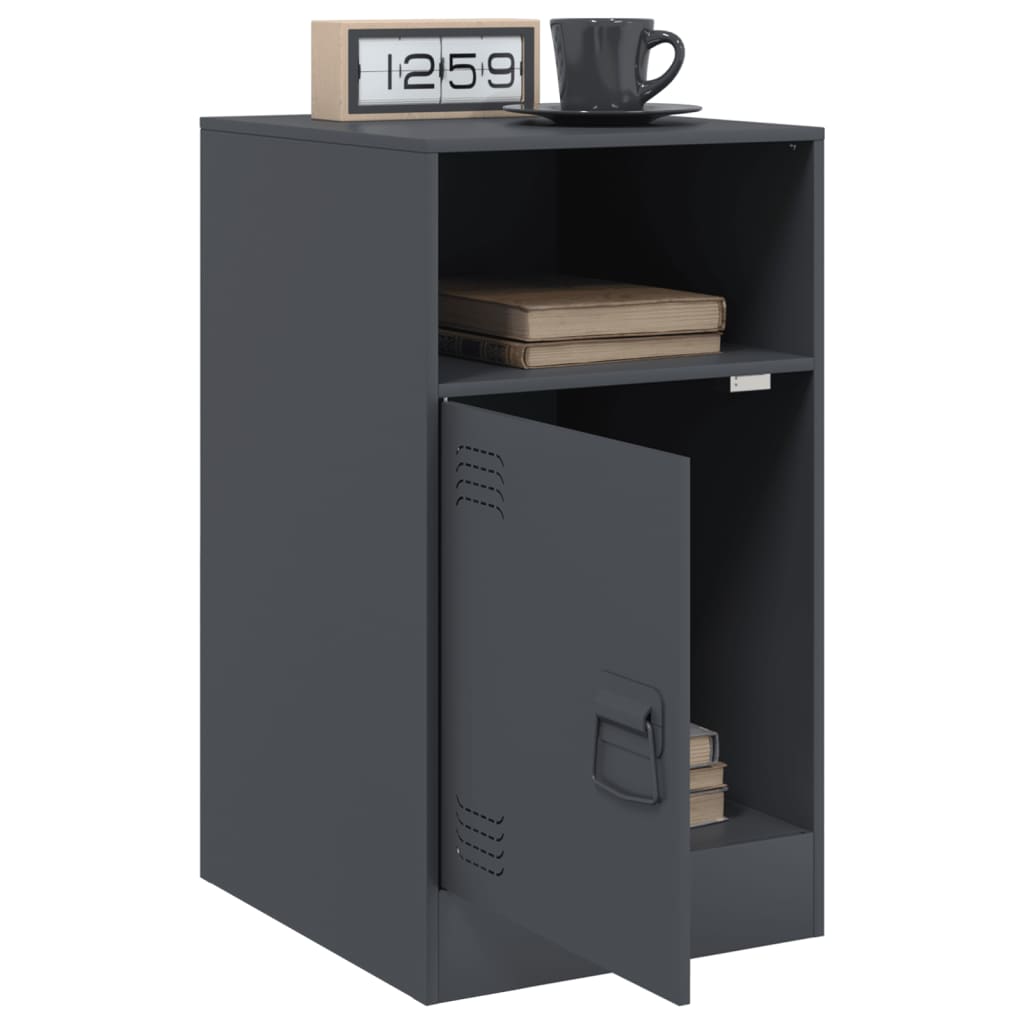 vidaXL Bedside Cabinets 2pcs Anthracite 34.5x39x62 cm Steel