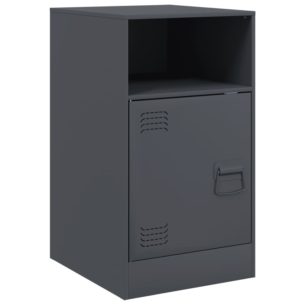 vidaXL Bedside Cabinets 2pcs Anthracite 34.5x39x62 cm Steel