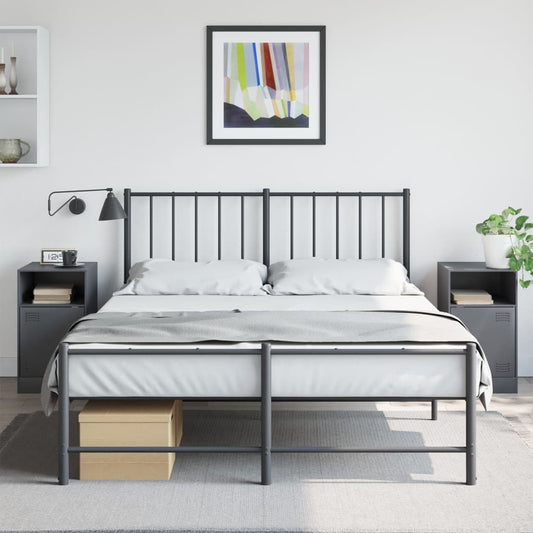vidaXL Bedside Cabinets 2pcs Anthracite 34.5x39x62 cm Steel