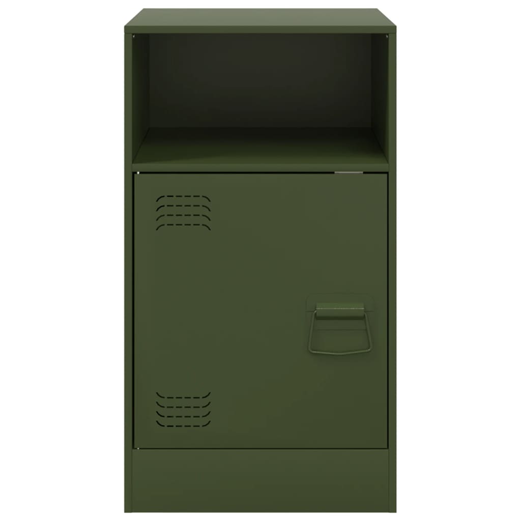 vidaXL Bedside Cabinets 2 pcs Olive Green 34.5x39x62 cm Steel