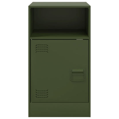 vidaXL Bedside Cabinets 2 pcs Olive Green 34.5x39x62 cm Steel