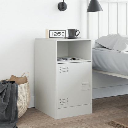 vidaXL Bedside Cabinet White 34.5x39x62 cm Steel