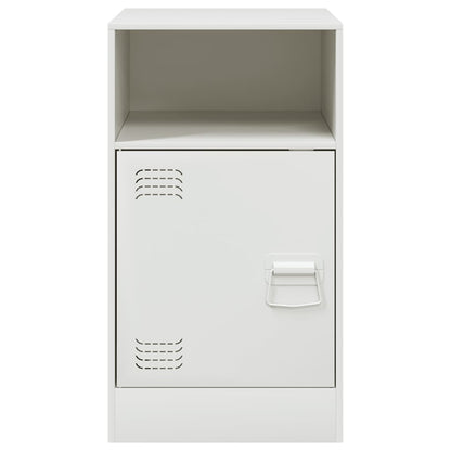 vidaXL Bedside Cabinet White 34.5x39x62 cm Steel