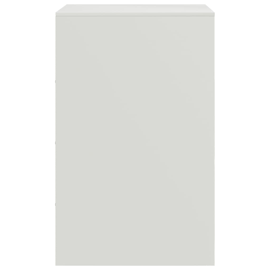 vidaXL Bedside Cabinet White 34.5x39x62 cm Steel