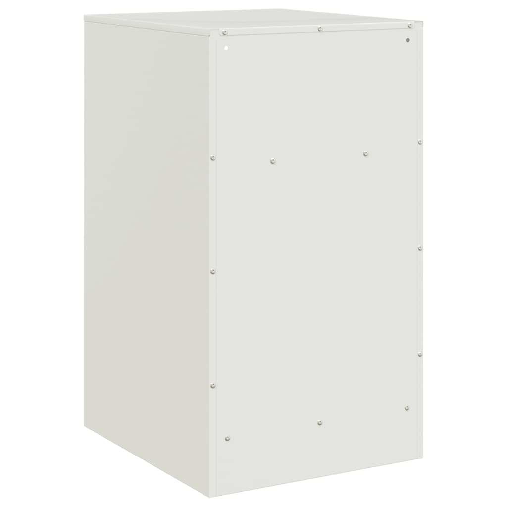 vidaXL Bedside Cabinet White 34.5x39x62 cm Steel