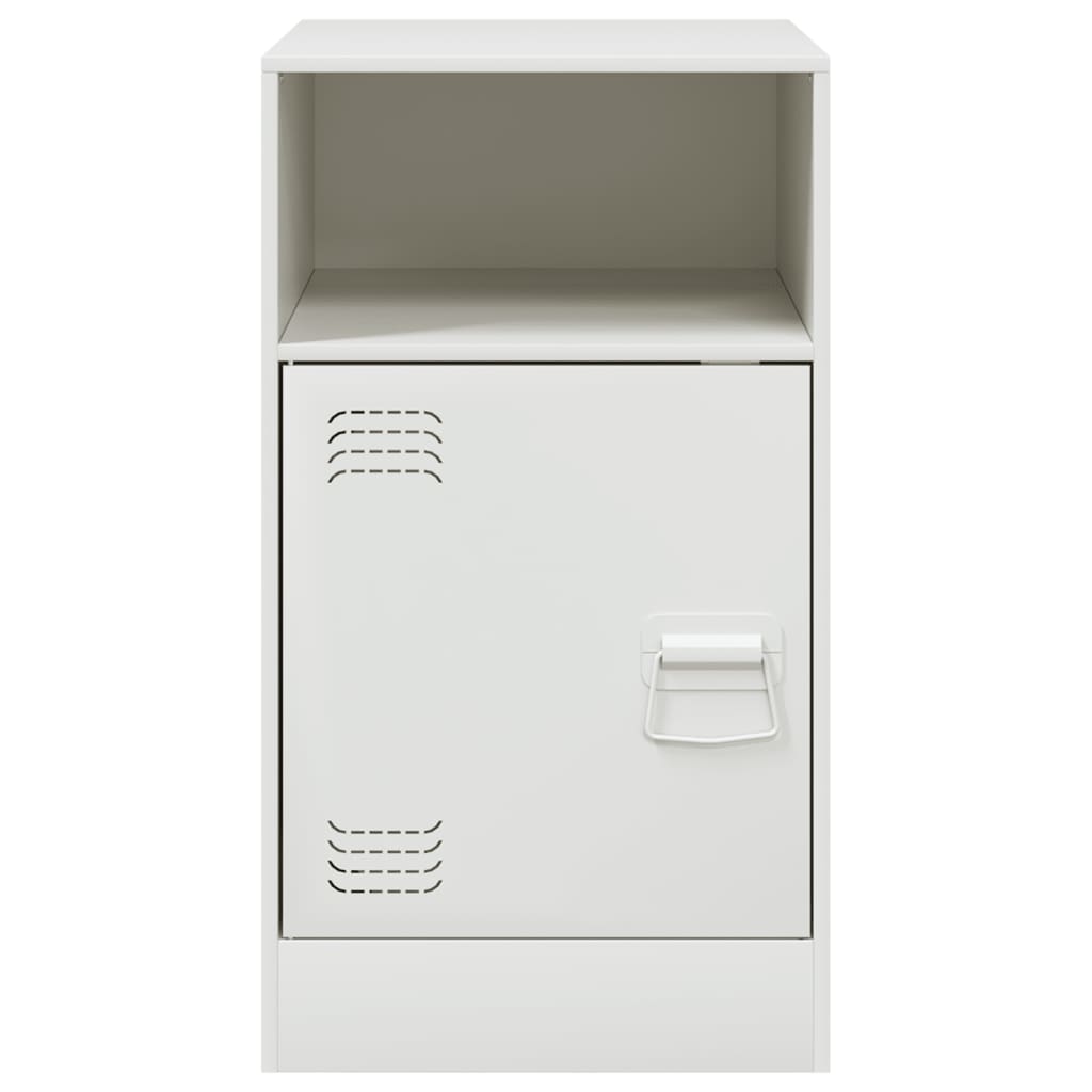 vidaXL Bedside Cabinets 2 pcs White 34.5x39x62 cm Steel